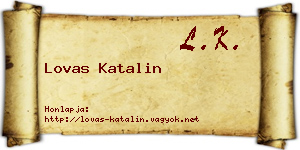 Lovas Katalin névjegykártya